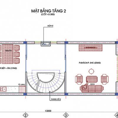 Mẫu nhà phố 5x13m cầu thang ngoài